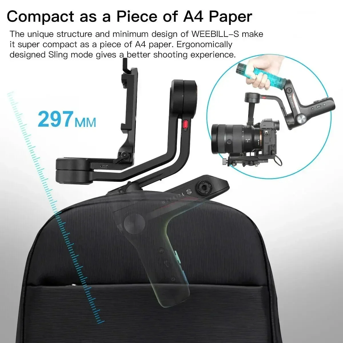 NEW 2026 Zhiyun Weebill S 3-Axis Compact Handheld Camera Gimbal Stabilizer for DSLR and Mirrorless Pan  Asonic LU MIX Ni Kon Ca