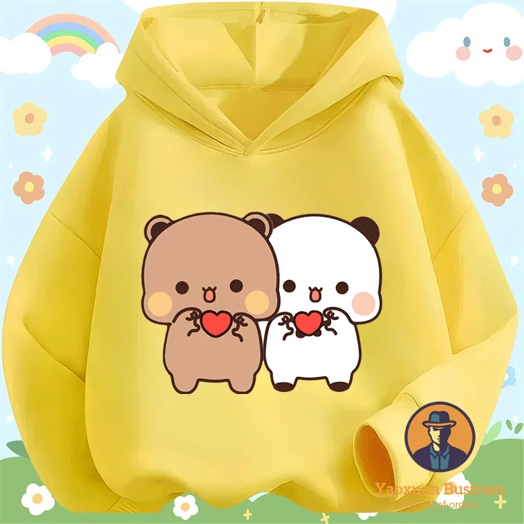 Chique 2025 Yier meninos moletom com capuz fofo desenho animado estampado quente à prova de vento outono inverno moda
