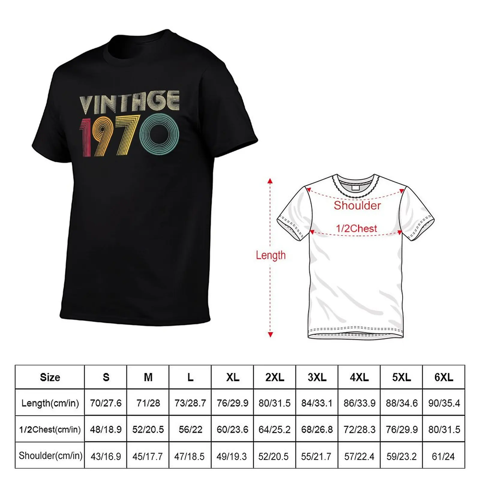53th Old man Birthday Gift summer Classic shirt cotton man Years 1970 t T-Shirt shirt t 53 Retro