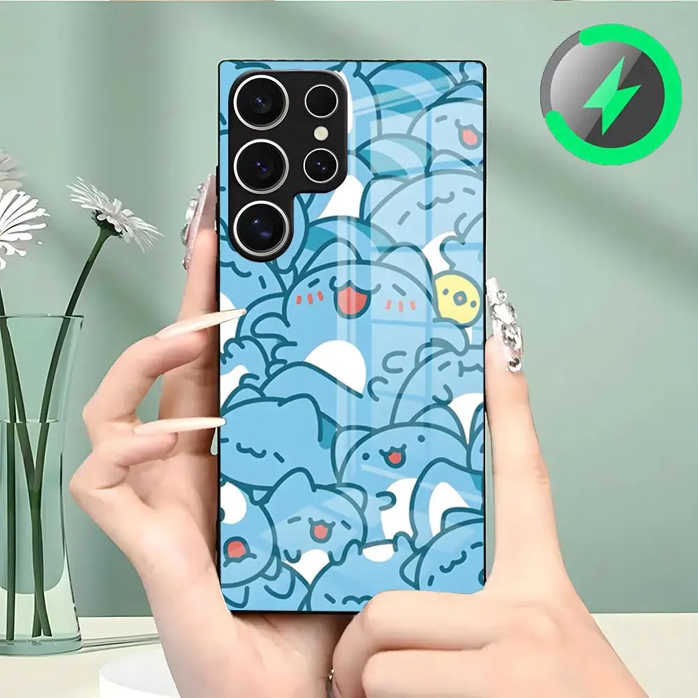 CUTE B-Bugcat Capoo Phone Case For Samsung S26 S25 S24 S23 S22 S21 S20 Edge Ultra Plus FE For Magsafe Glass Case