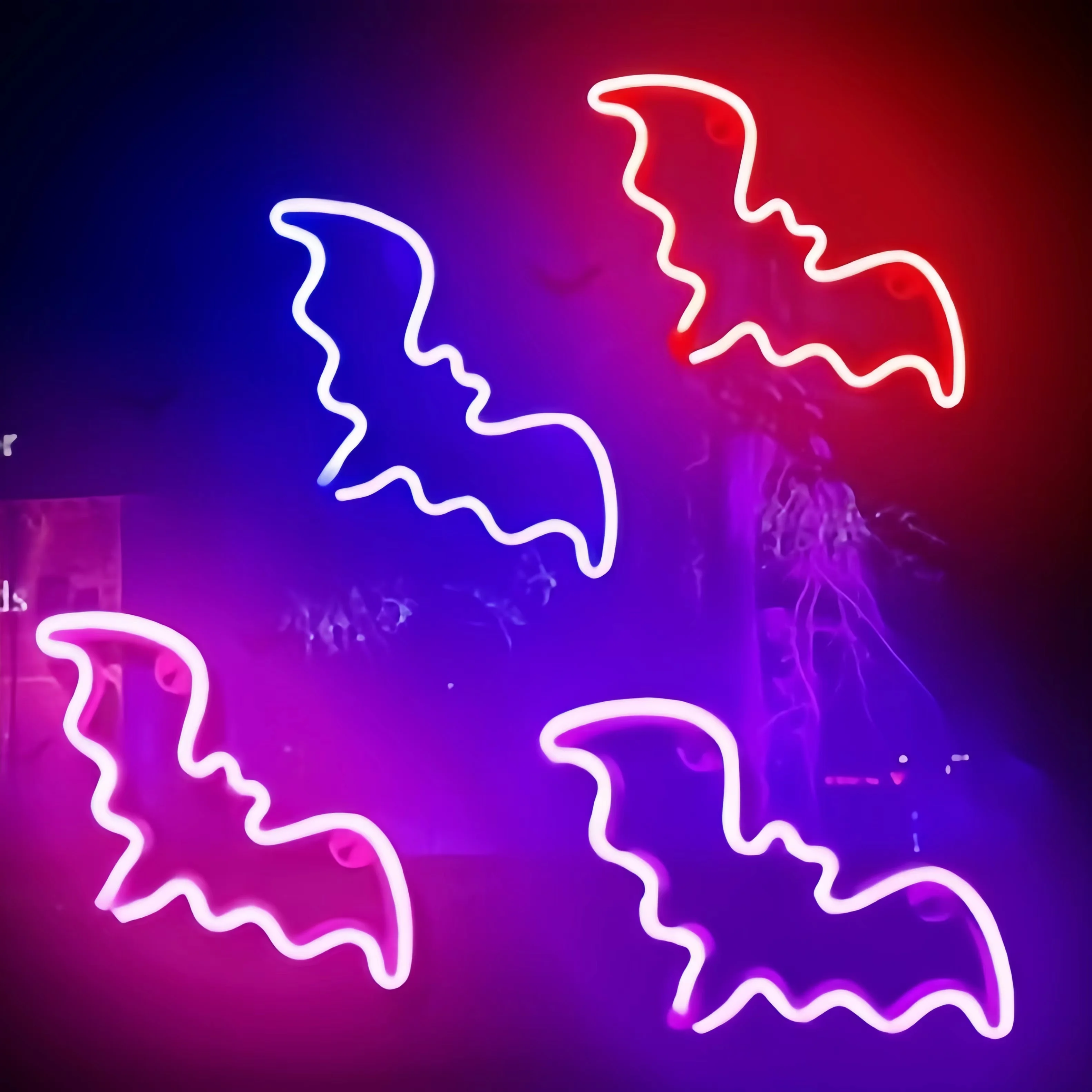 Светодиодная неоновая вывеска на Хэллоуин, украшение для вечеринки, атмосфера ужасов, фирменный неоновый кулон, ночник для комнаты, питание от USB или батареи (батарея в комплект не входит)