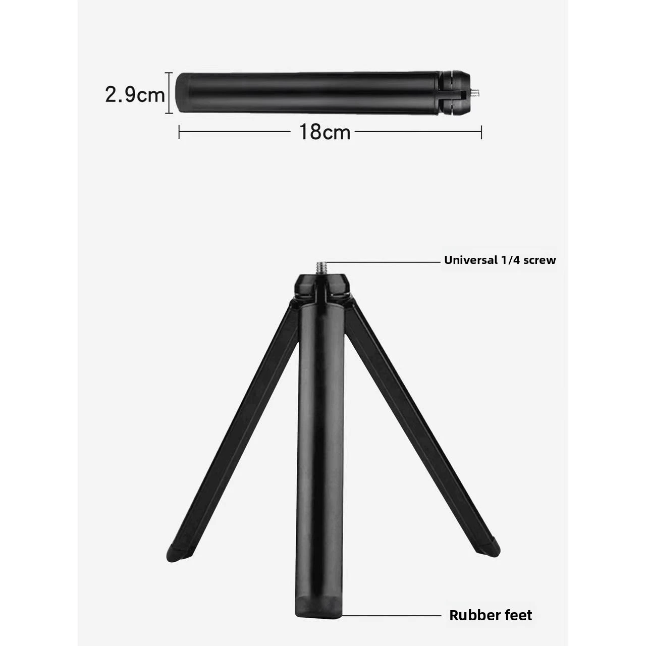 Mini trípode de metal de aleación de aluminio, soporte adecuado para DJI Zhiyun Feiyu, estabilizador de mango de cardán, cámara DSLR, monopié, mano de escritorio
