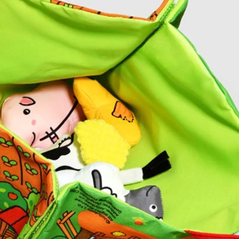 

W3JF Kids Favorite Cartoon Book Animals Cloth Book Sensory Toy Animal Recognize