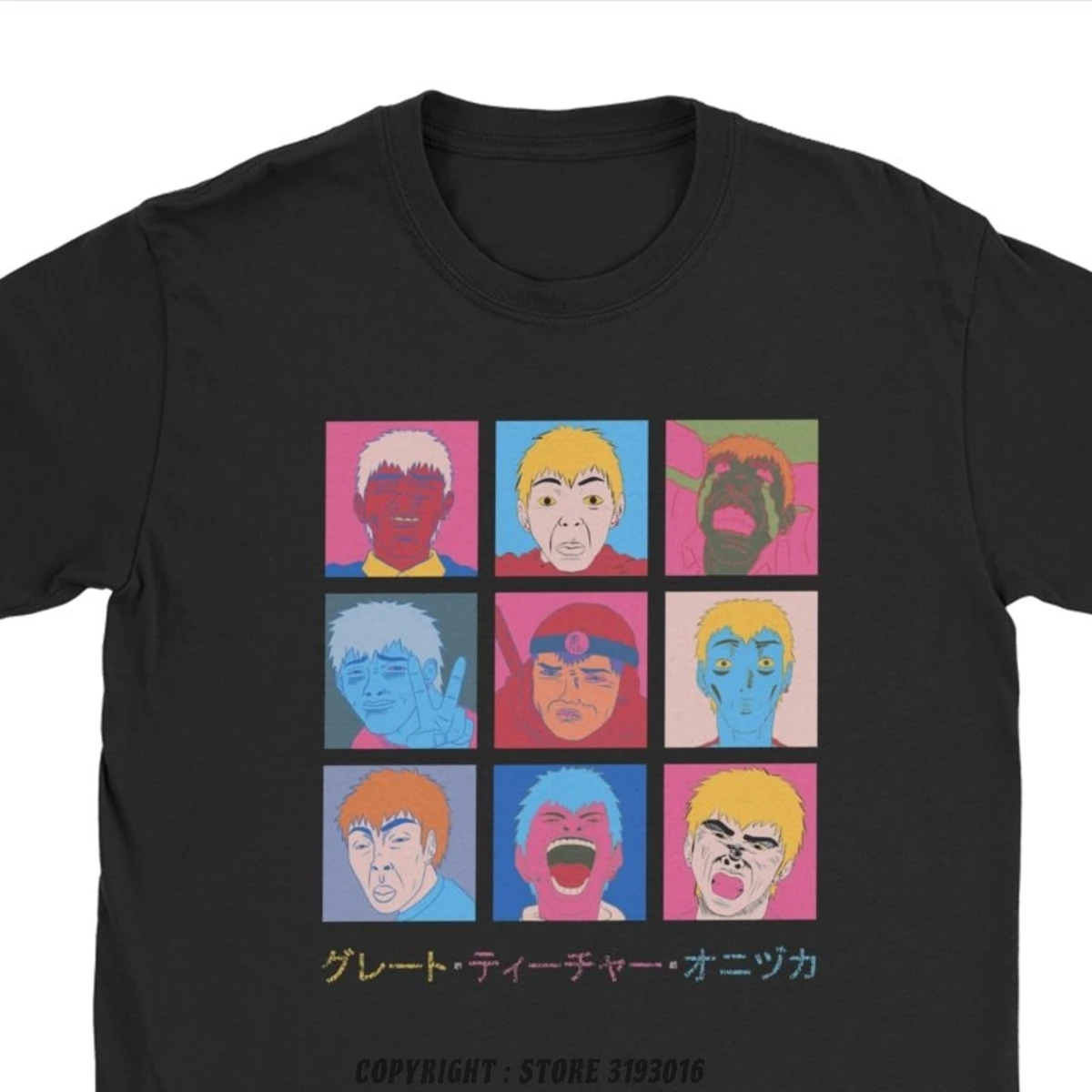 Men GTO Onizuka Faces 3D Tshirts Great Teacher Onizuka Japan Manga Tops Novelty Camisas Round Neck Harajuku T-Shirt