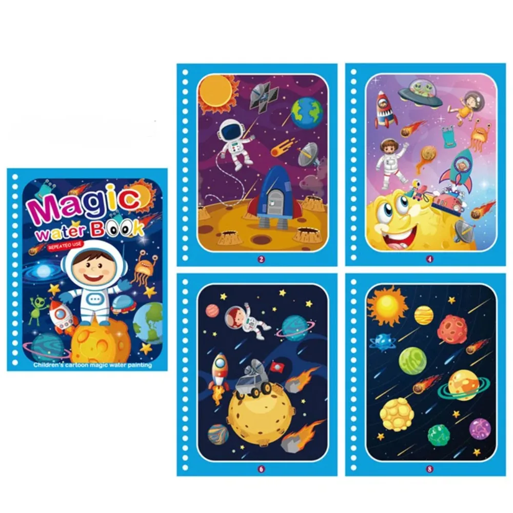 Libro mágico reutilizable para colorear con agua, pintura de grafiti para guardería, juguetes sensoriales para niños, libro para colorear DIY