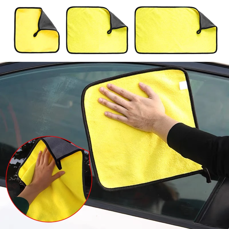 Car Double-Faced Plush Absorbent Towel Cleaning Drying Cloth For Dacia Duster Spring Logan Sandero Jogger Lodgy Bigster Dokker