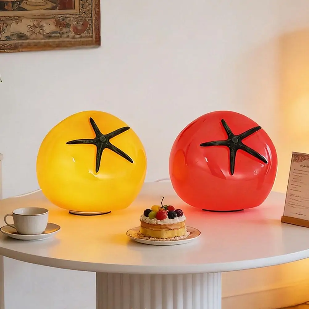 Glass Tomato Lamp 3 Color Dimmable Lovely Home Decoration Ornament Night Light Christmas And Birthday Gifts