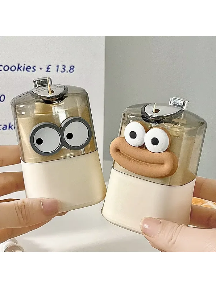 1pcs Push-type Toothpick Holder Automatic Pop-up Toothpick Box Creative Toothpick Storage Box Practical Home Supplies