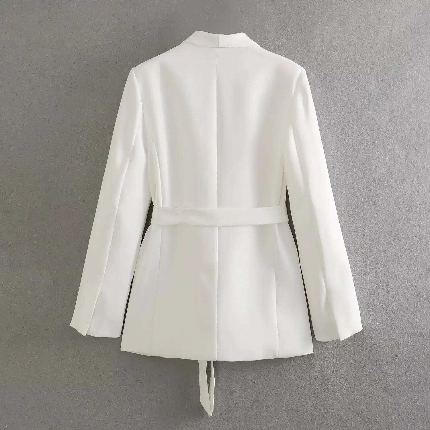 Tangada 2024 New Women White Blazer Jacket With Slash Long Sleeve Ladies Suit QD019