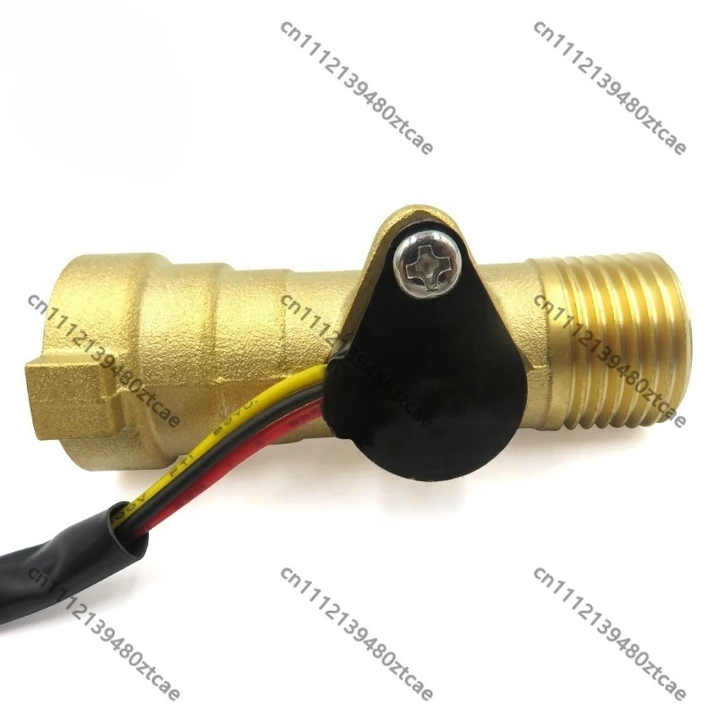 1-25LPM Hall Effect Flow Sensor, NPN Signal Output, Copper Brass Body Flow Gauge for Electric Water Heater Equipment