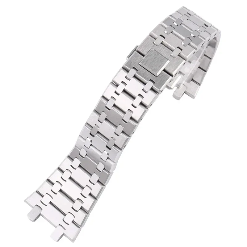 28mm 26mm Silver 316L Stainless Steel Bracelet For AP 15400 Audemars Piguet Royal Oak Strap Men Watch accessories Band