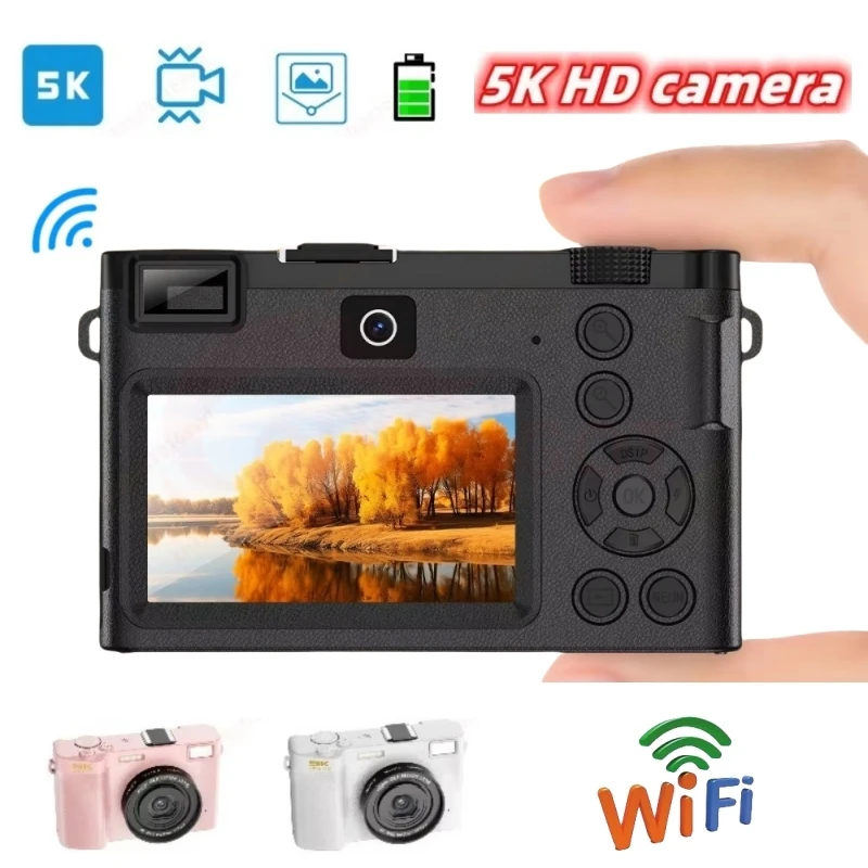 5K Full HD Digital Camera WIFI 64MP AP Remote Control Sport Digital Camcorders Dual Lens 18X Zoom Taking Photo with 3 IPS Screen