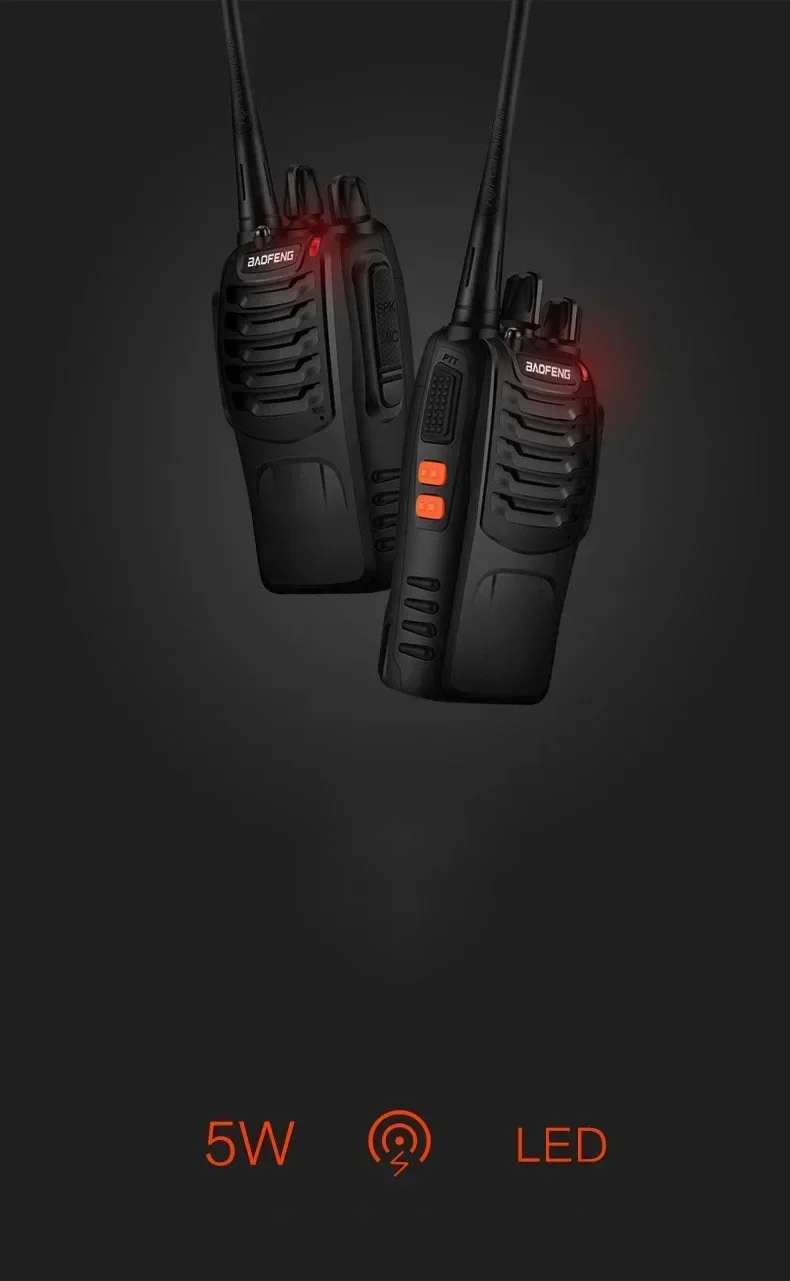 Walkie Talkie UHF BF-888S, Radio jarak jauh dua arah 5W 400-470MHz BF888s H777 untuk berburu hotel