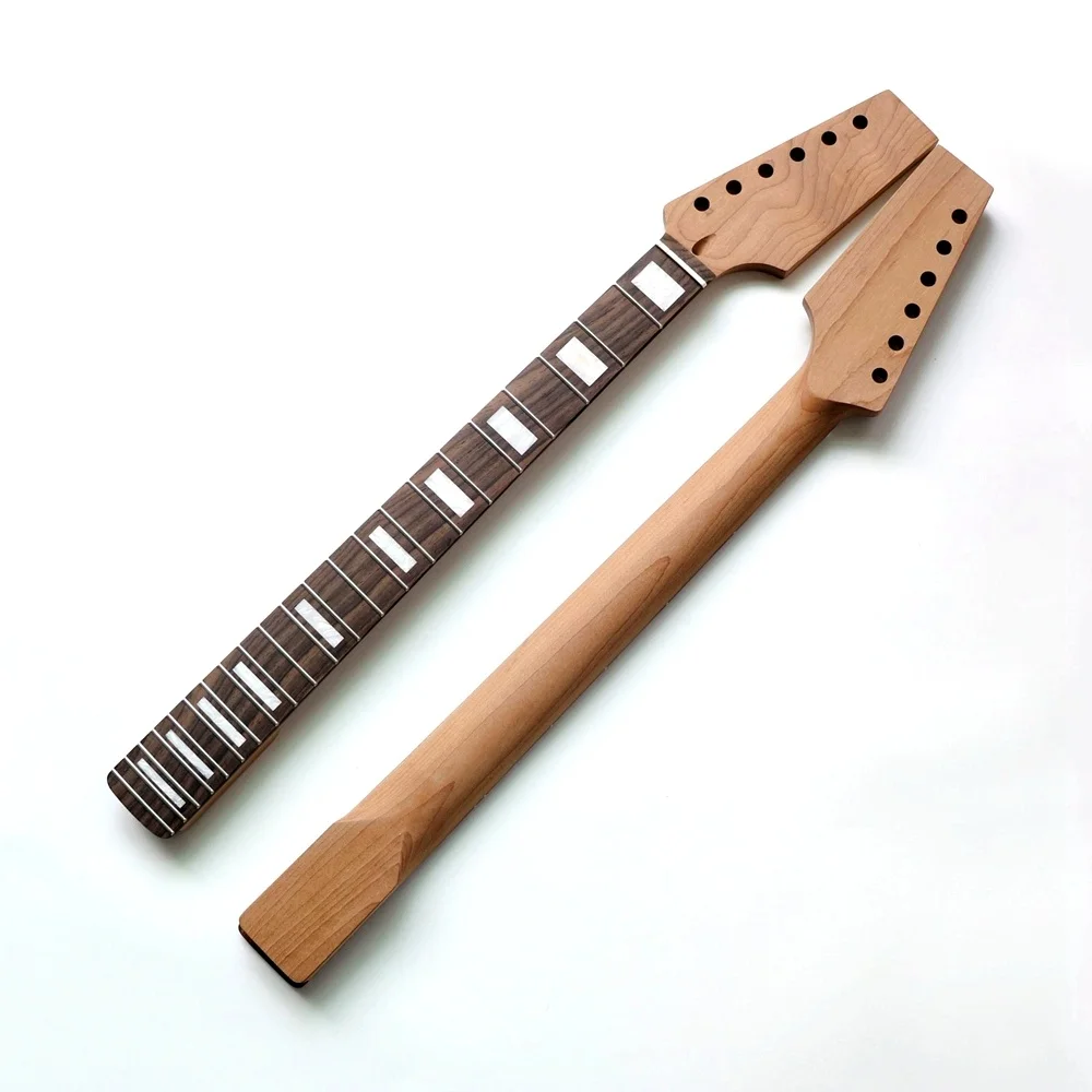 Oar head shape ST electric guitar neck 22 stainless steel frets roasted maple pearl inlay no paint DIY