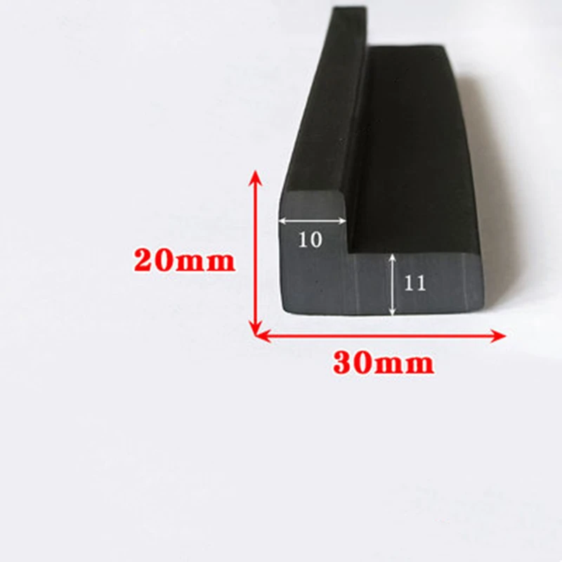 Custom Rubber L Strip Angle Corner Protecor Edge Encloser Shield Collision Avoidance Gasket Fire Retardant 20x20mm Black