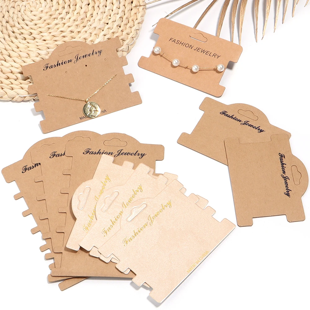 

20pcs/lot Jewelry Display Card Kraft Paper Card Jewelry Display Tool For DIY Necklace Bracelet Display Jewelry Gifts Packing