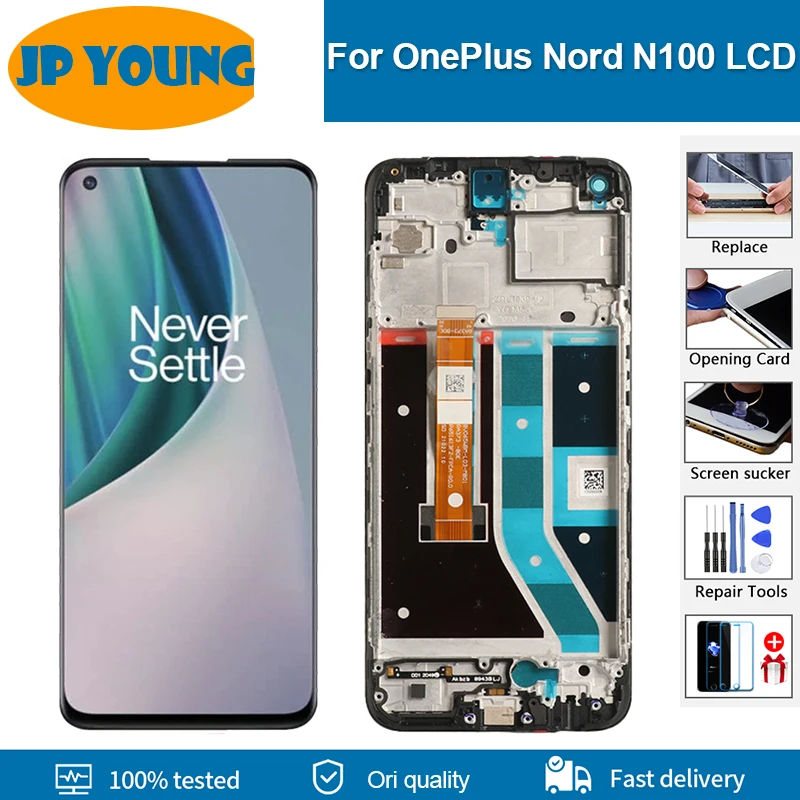 

Original Display For OnePlus Nord N100 LCD Screen Touch Panel Replace For One Plus BE2013 BE2015 BE2011 BE2012 LCD with frame