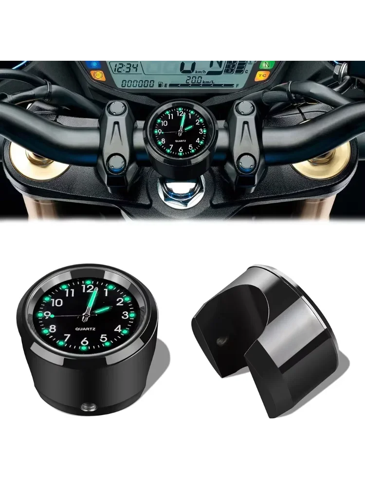 AliExpress NONE Aluminum Quartz Watch Luminous Clock Handlebar Mount for Motorcycle Scooter Bicycle Handlebar Waterproof Time Display Universal