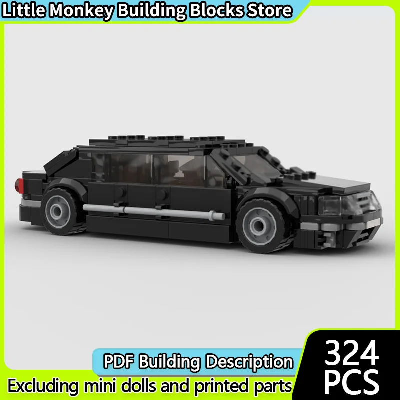 

Speed Racing Car Model MOC Building Bricks Black Top Luxury Sedan Modular Technology Children Holiday Gifts Assemble Toys Suit