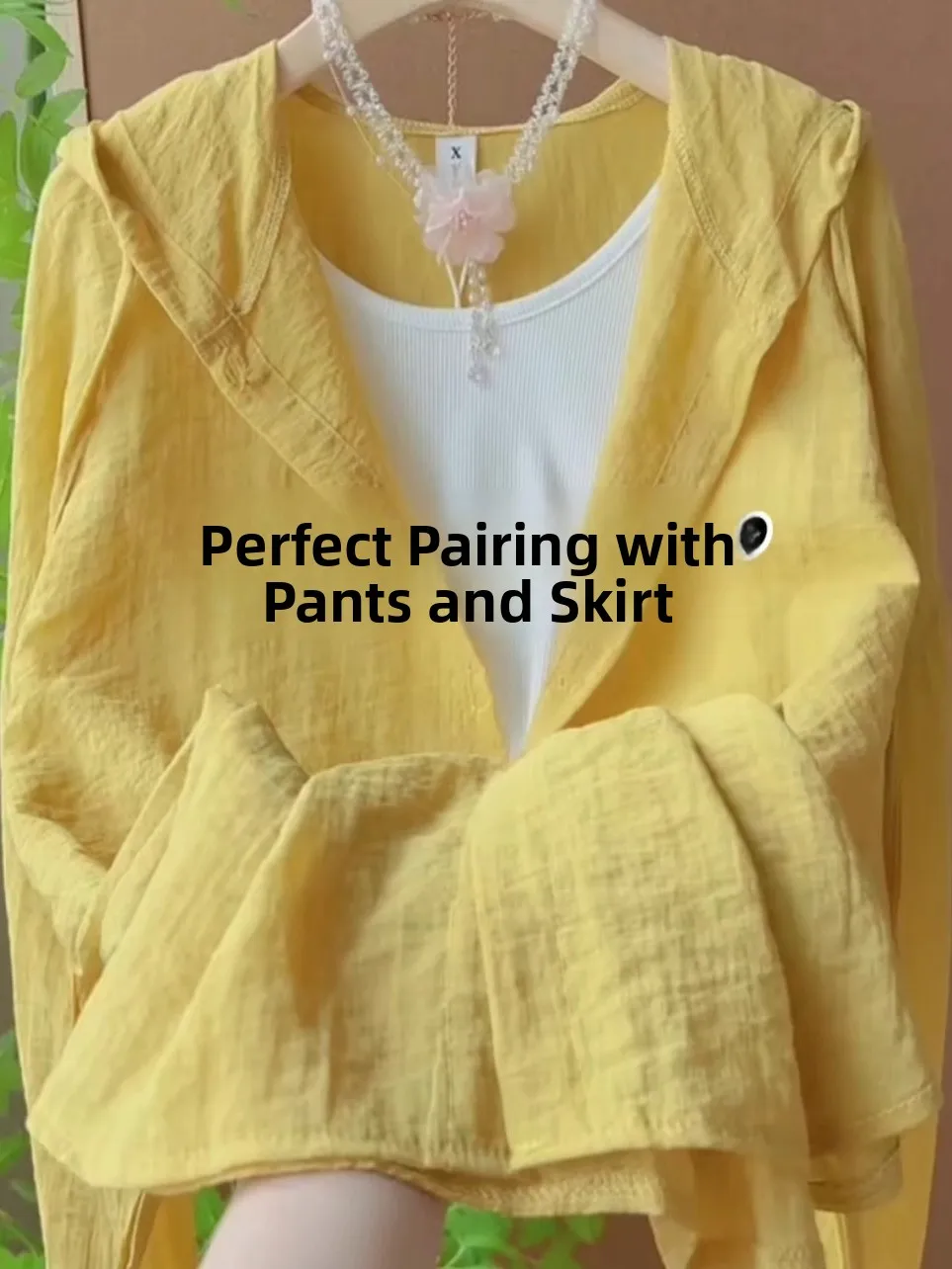 

Casual Hooded Women's Sun Protection irt Jaet Sli Versatile Top Commute Sle Body pe Summer Long Sve