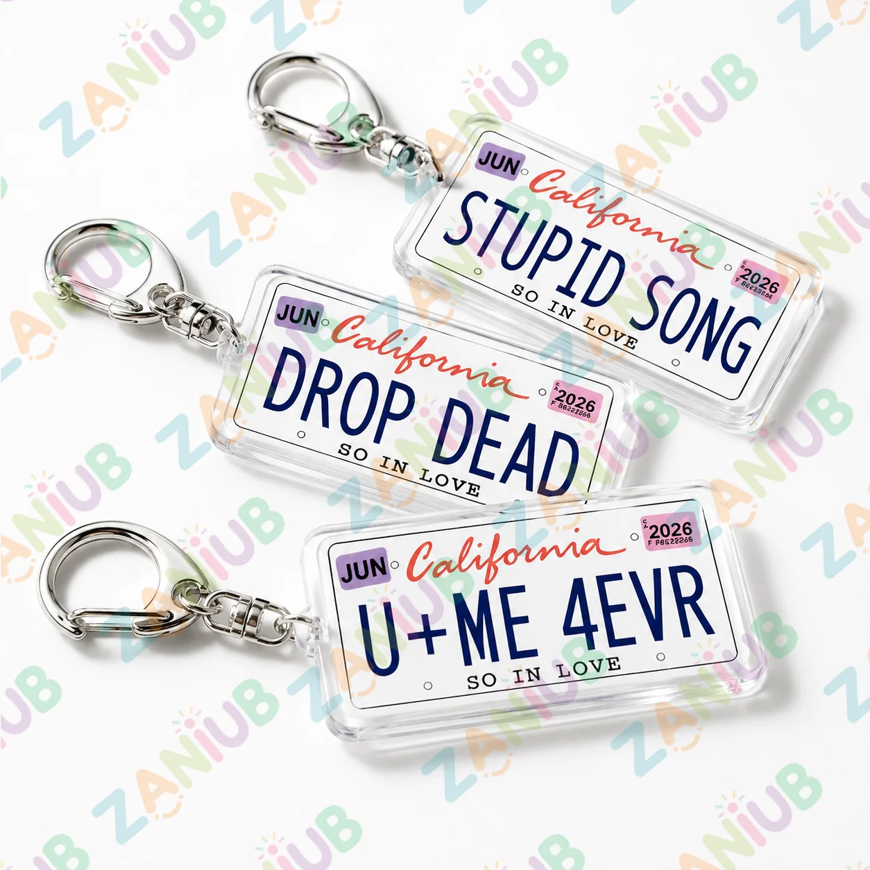 Hot  Singer New Album Song Name Music License Plate Keychains Stupid Song The Cure Drop Dead Keyrings Jewelry Fans Gifts view 3