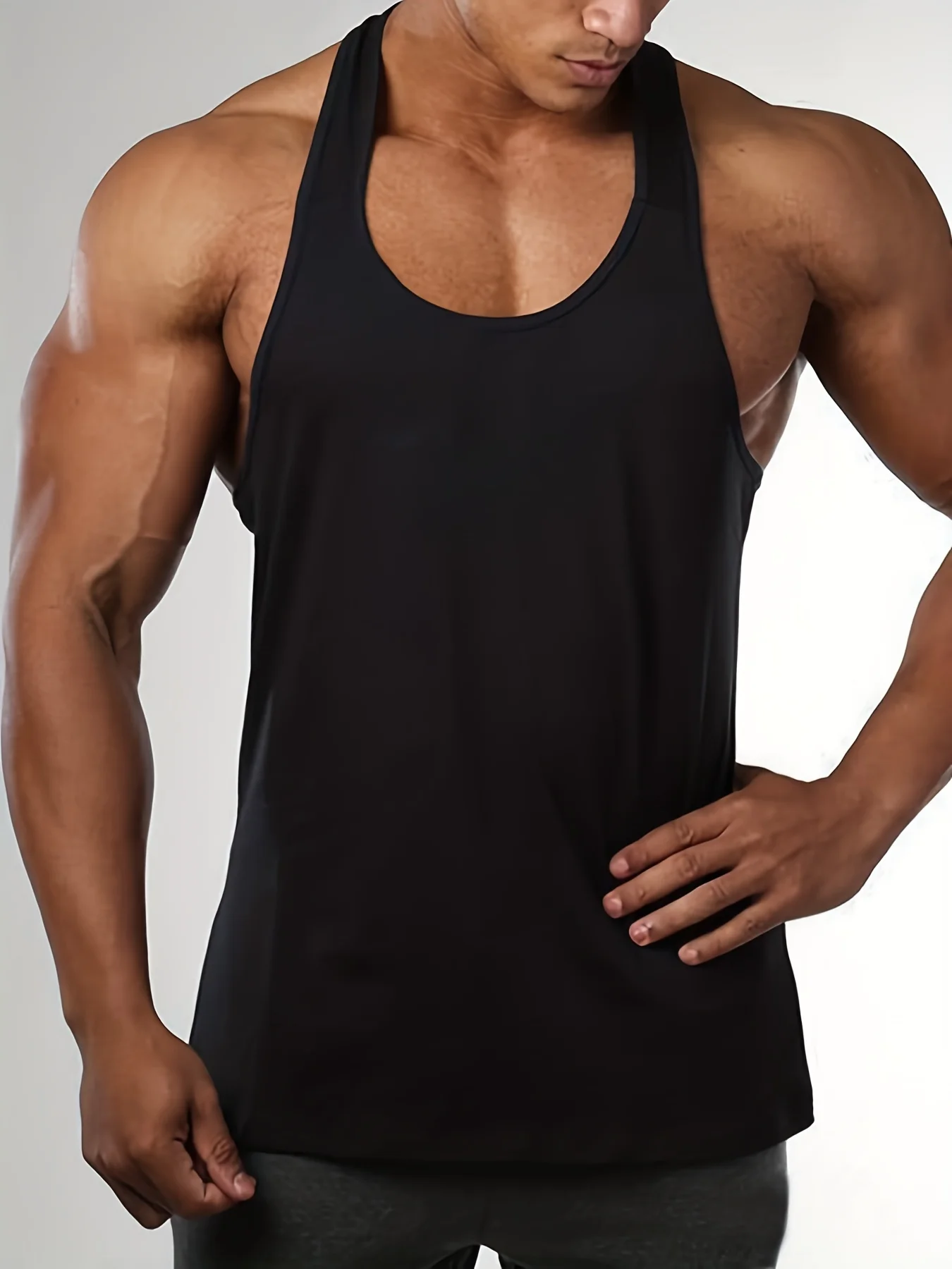 Summer fitness sports vest boys breathable sweat absorbent loose hurdle sleeveless shoulder trend round neck