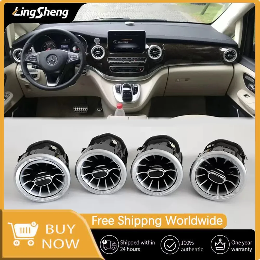 

Car LED Front Dashboard Air Condition Vent Outlet Turbo Interior for Mercedes Benz V Class,EQV,Vito,Viano,Valente, Metris - W447