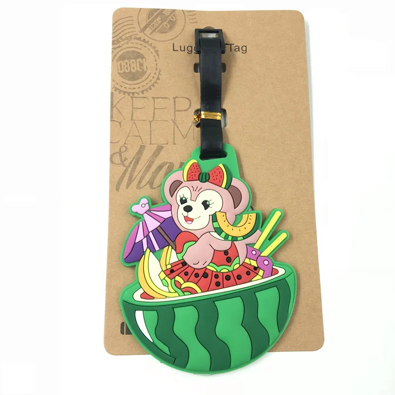 Disney Kawaii StellaLou Duffy Travel Baggage Accessories Boarding Luggage Tag Cute Cartoon Suitcase Portable Label Decor Gift