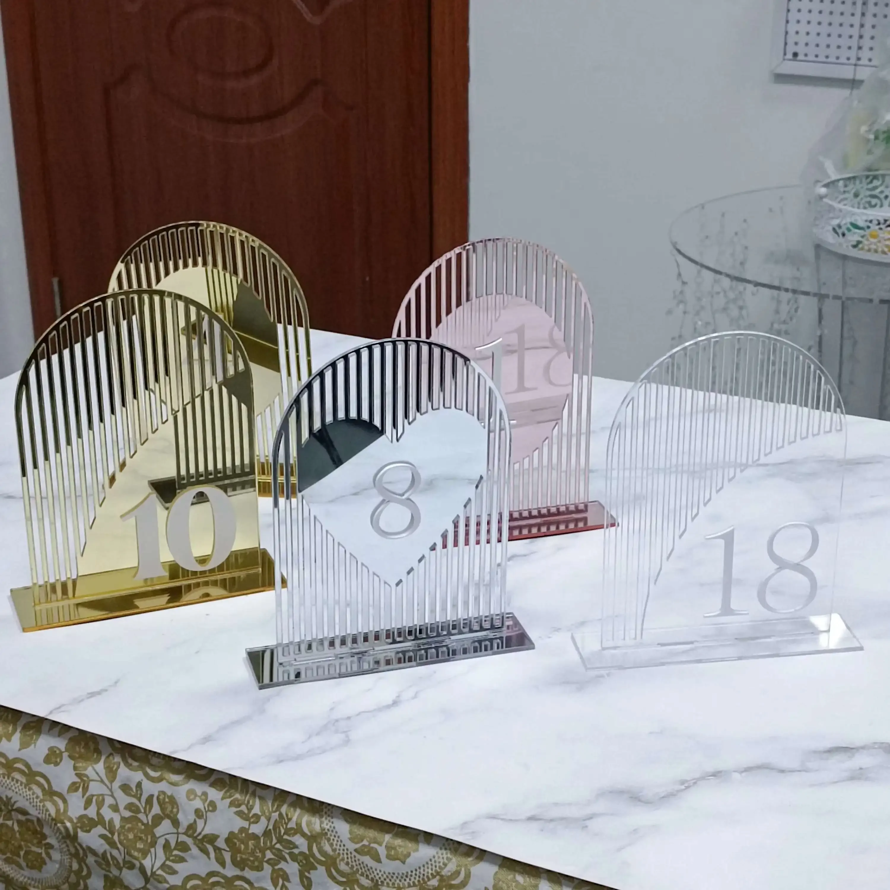 

Silver Mirror Wedding Table Number Modern Party Event Table Decor Acrylic 3D Table Numbers Custom Wedding Reception Decoration