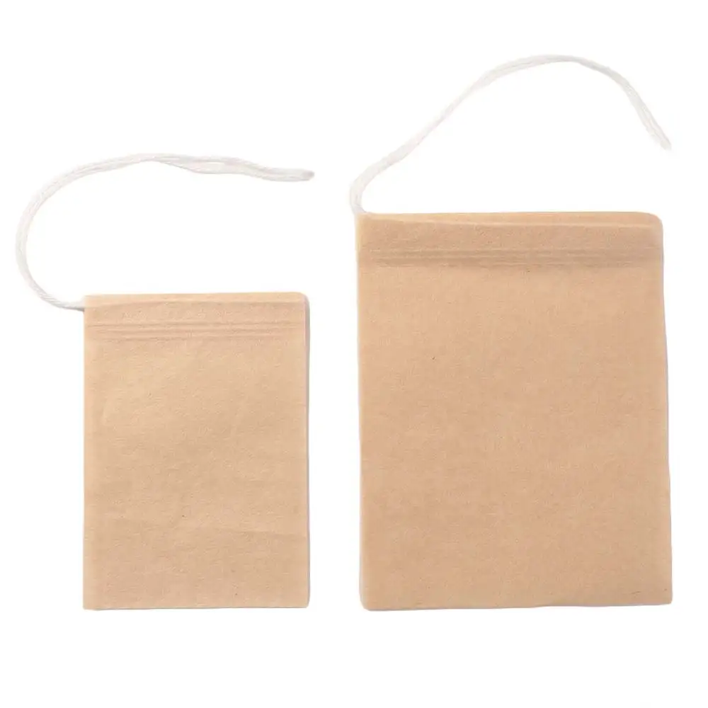 

100 pieces/set Natural Filter Paper Tea Bag Multi Functional Empty Drawstring Teabags Household Tea Filter Bags