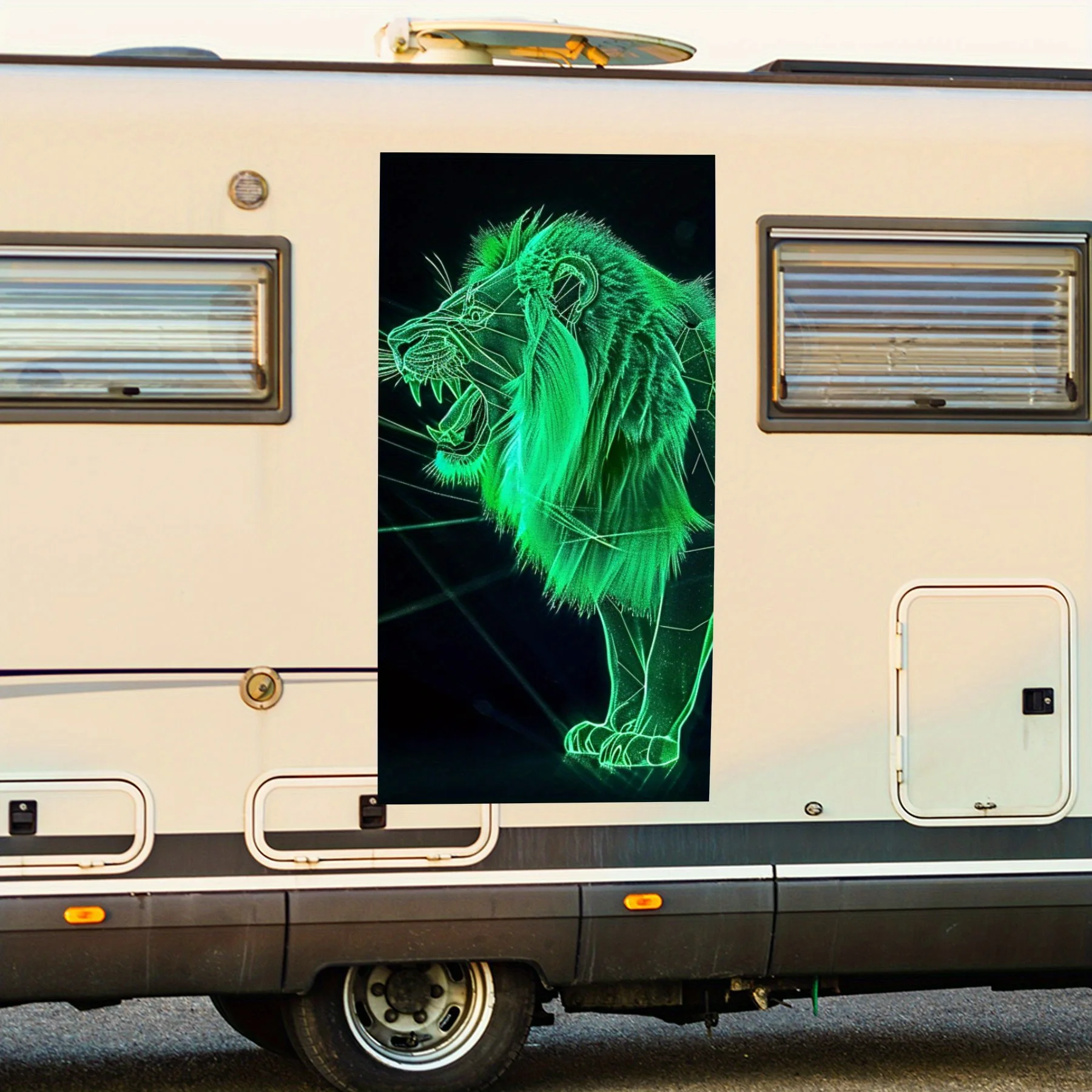 

Green Light Lion Car StickerVinyl Decal for Car Rear, Waterproof Self-Adhesive Vinyl Stickers for Vehicle Tail & Bumper, Decorat
