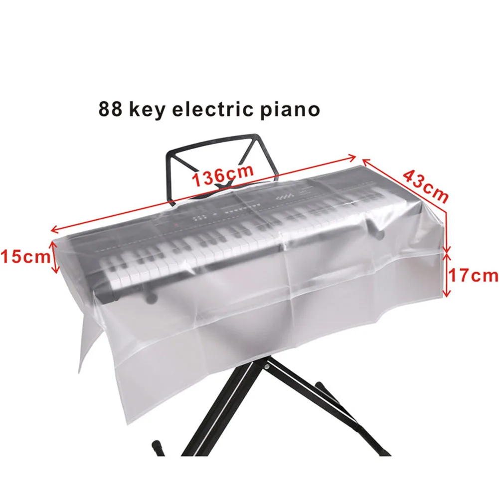 Electronic for Piano Dust Cover Waterproof Keyboard Protector Widened Design Transparent PEVA Material Easy to Fold and Store