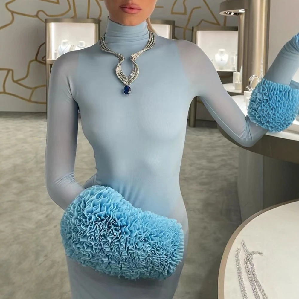 فساتين نسائية ذات لون سادة وأكمام طويلة ورقبة دائرية، فساتين ضيقة للربيع والصيف، أزياء ناضجة للسيدات