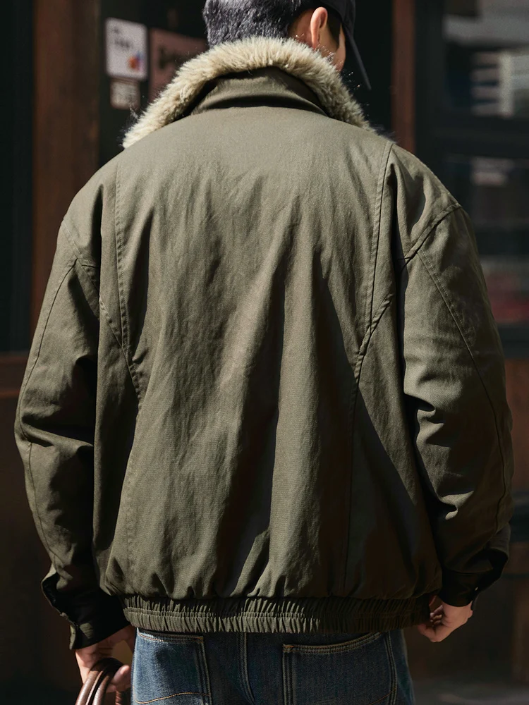 Abrigo de algodón de piel de visón falsa de Jaet para hombre Retro americano Sle, textura de pico de trigo cálida para invierno, águila de montaña con sentido