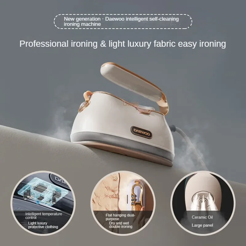 Portable and Powerful DAEWOO Garment Steamer for Travel and Home Use with Self-Cleaning and Anti-Bacterial Function HI-036