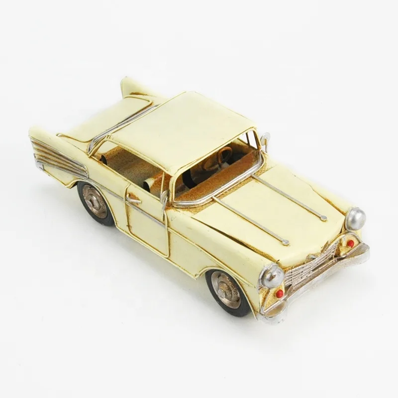 Home Decoration Vintage Metal Car Model Craft Taxi Statue