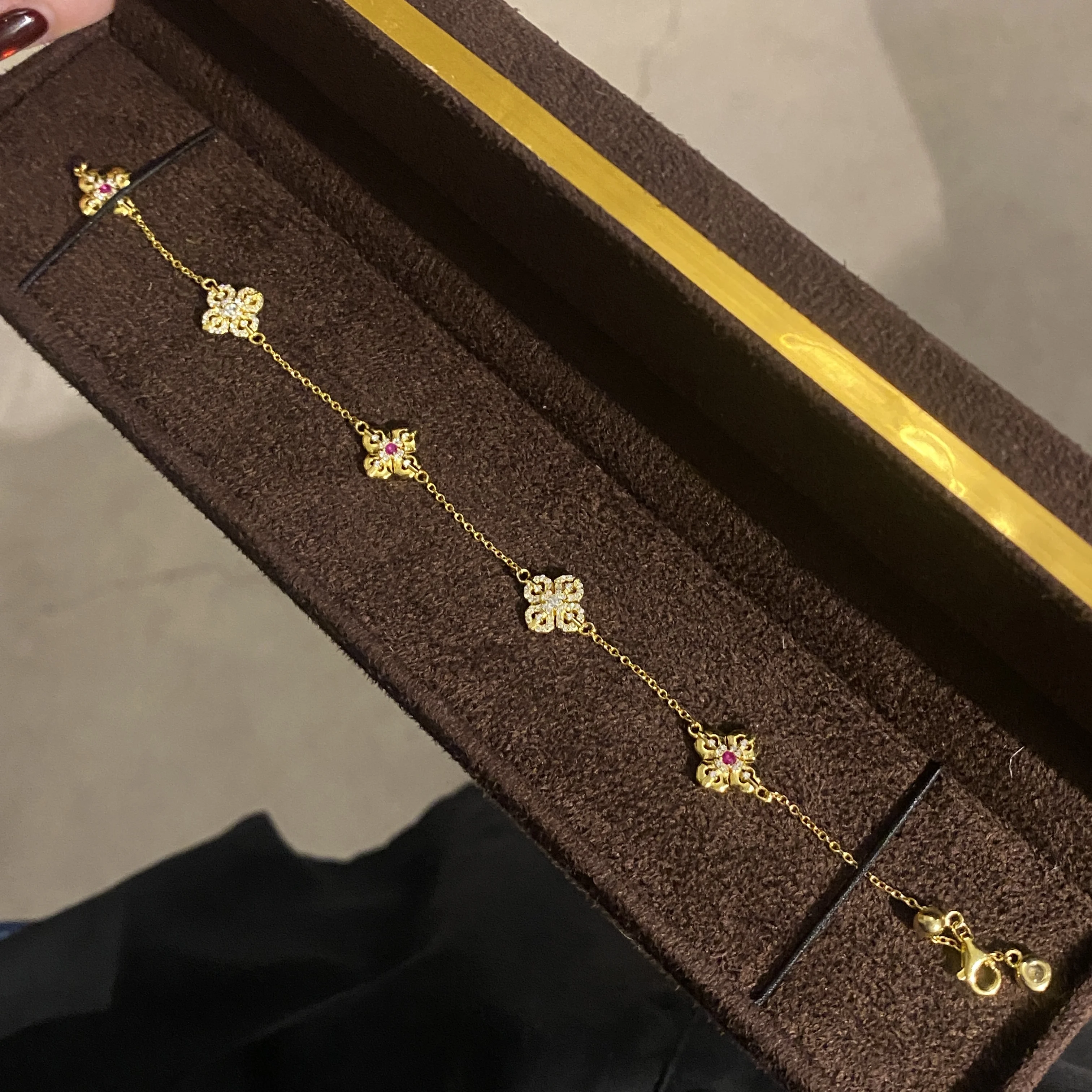 الرجعية مويسانيتي زهرة سوار S925 فضة فاخر قسط Handchain للنساء أنيق أنيق مجوهرات الزفاف هدية #3