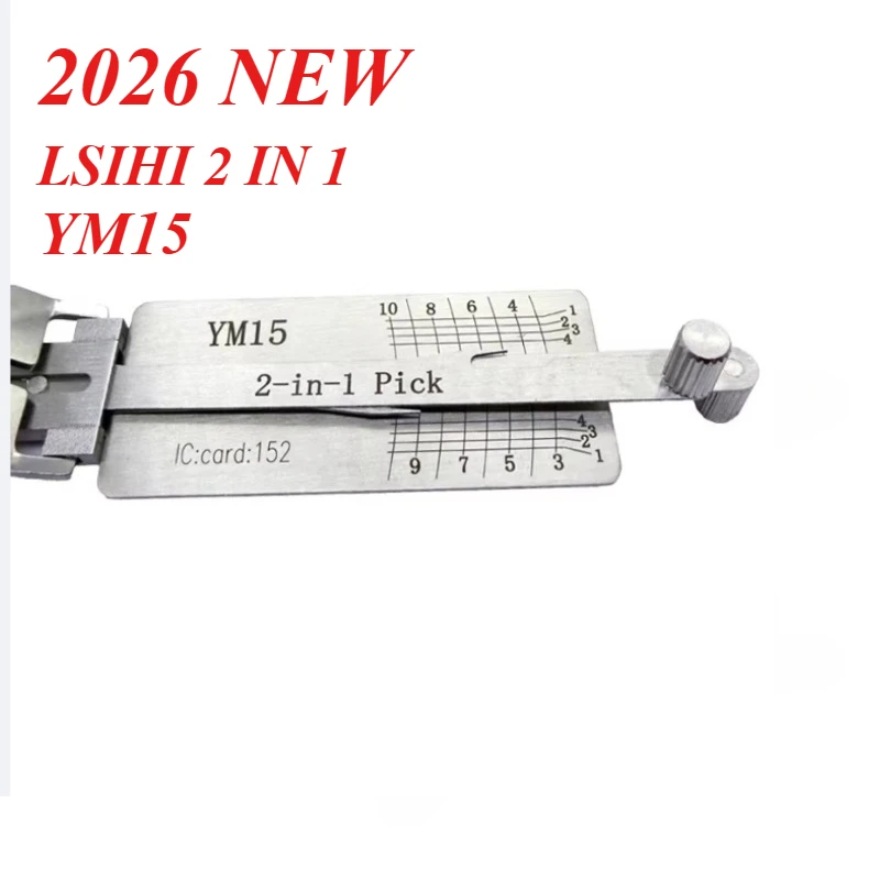 1pcs 2026 NEW Lishi 2 in 1 Lock Pick YM1 Decoder Ignition Car Door Open for New Senova Mercedes Dodge Model Flat Milling Ganzua