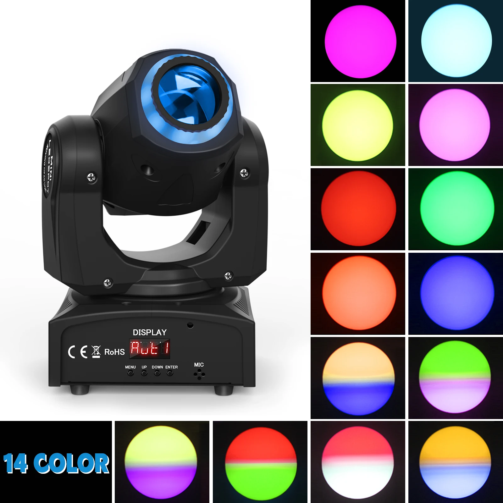 U'King 50W Beam Gobo Moving Head Light RGB LED Stage Lights DMX512 DJ Light For Wedding Party Disco Show Concert KTV