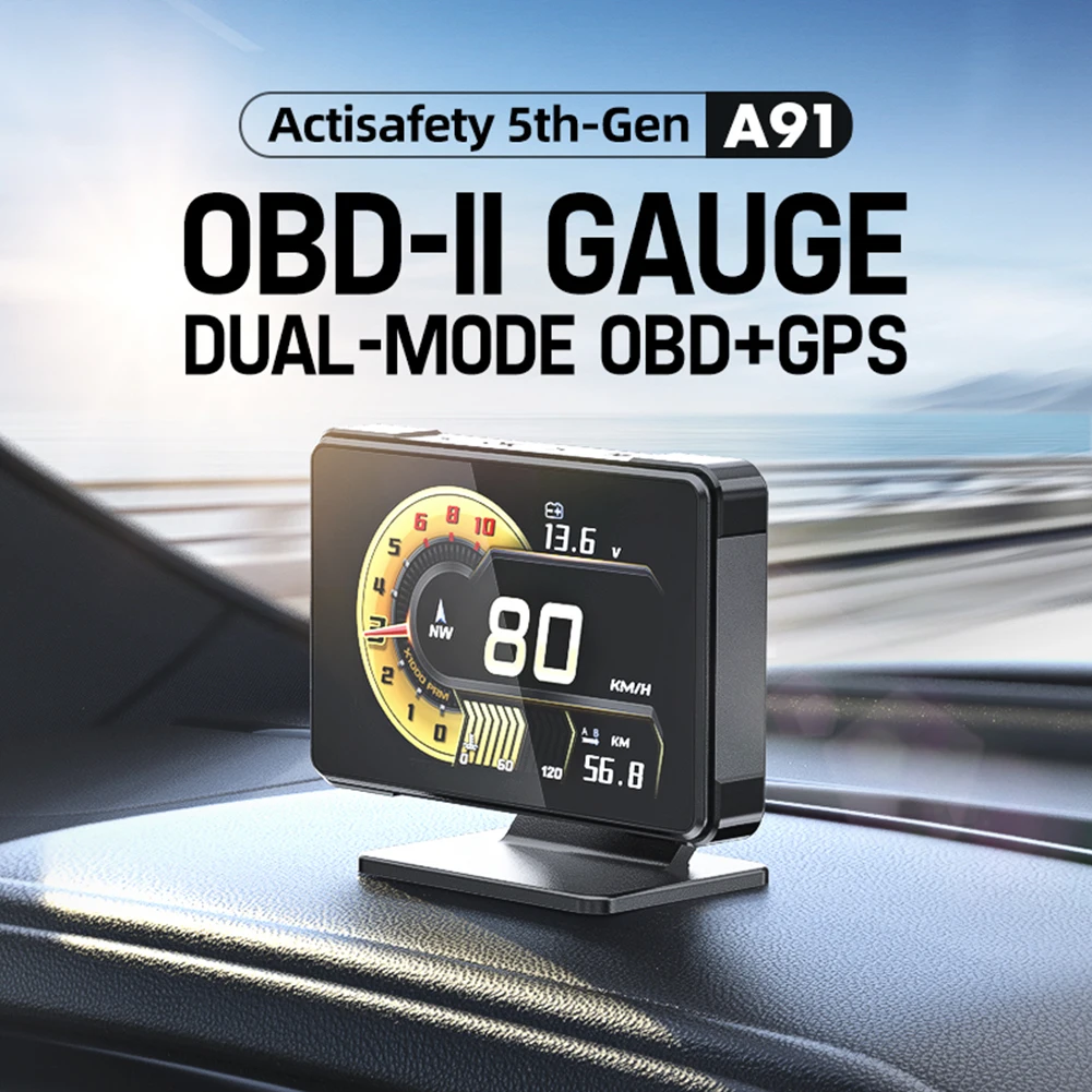 Reliable HUD Display for Cars 2008+ Projects Key Metrics Like Speed RPM Voltage Turbo Oil for temp for Improved Road Safety