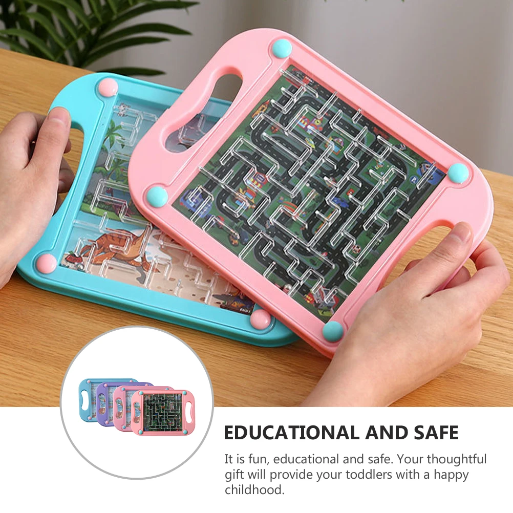 4 pezzi per bambini perline gioco da tavolo abilità motorie fini labirinto educativo in plastica con bordo liscio gioco di puzzle labirinto di perline in movimento