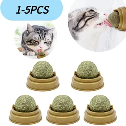 Cat Wall Stick-on Ball Toy  Molar Teeth Catnip Snack Ball Removes Hair Balls Promote Digestion with Dust Cover Pet Products