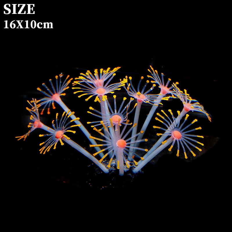 Simulation Silicone Coral Fish Tank Decoration Aquarium Underwater Landscape Fluorescent Fluorescence Ornaments Accessories