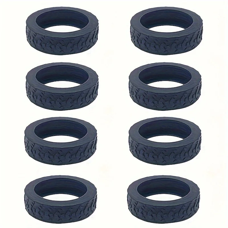 8-teiliges Set Silikon-Radabdeckungen für Gepäck – Stoßdämpfende und geräuschreduzierende Schutzkappen, Gepäckzubehör – Detail 3