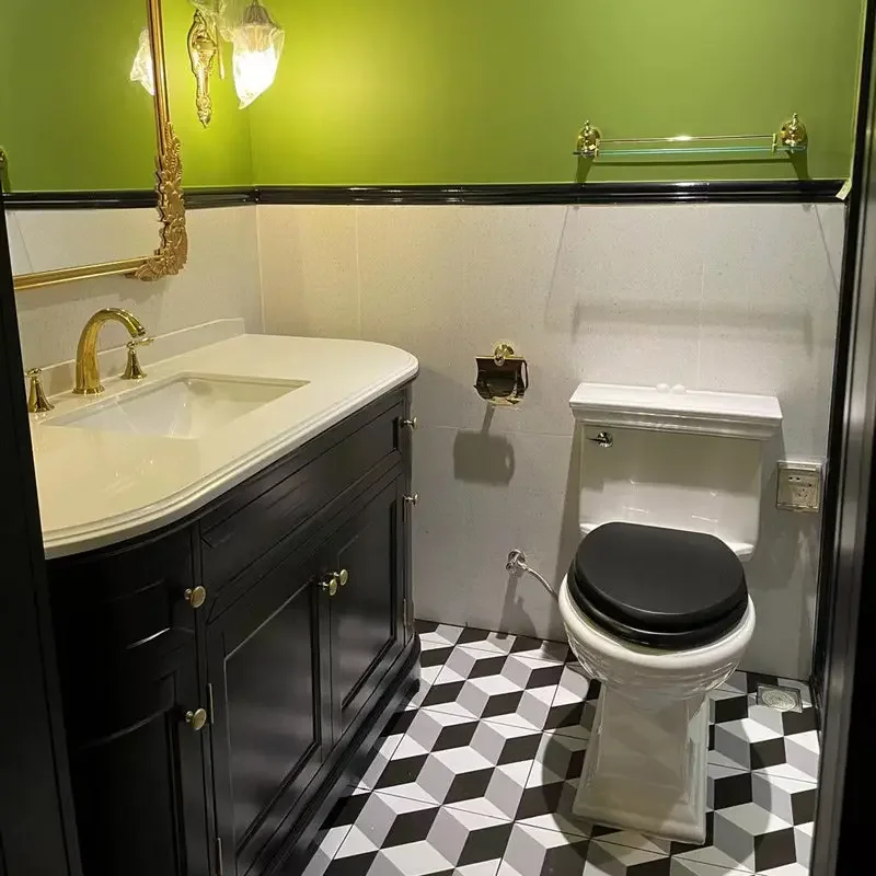 Bathroom retro European trimmed toilet, luxury American classical toilet Mingsu Hotel