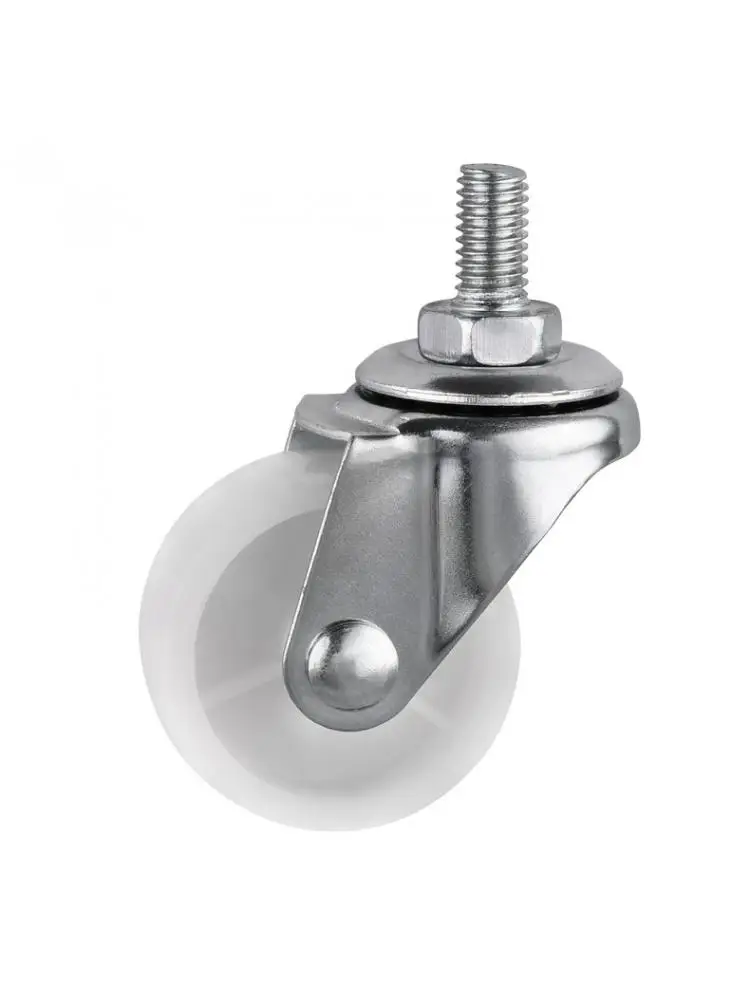 Rodízios de Nylon Branco com Parafuso, Rodízio Universal, M8 Volante, Móveis Resistentes ao Desgaste, 1,5 polegadas, 4 PCs por lote