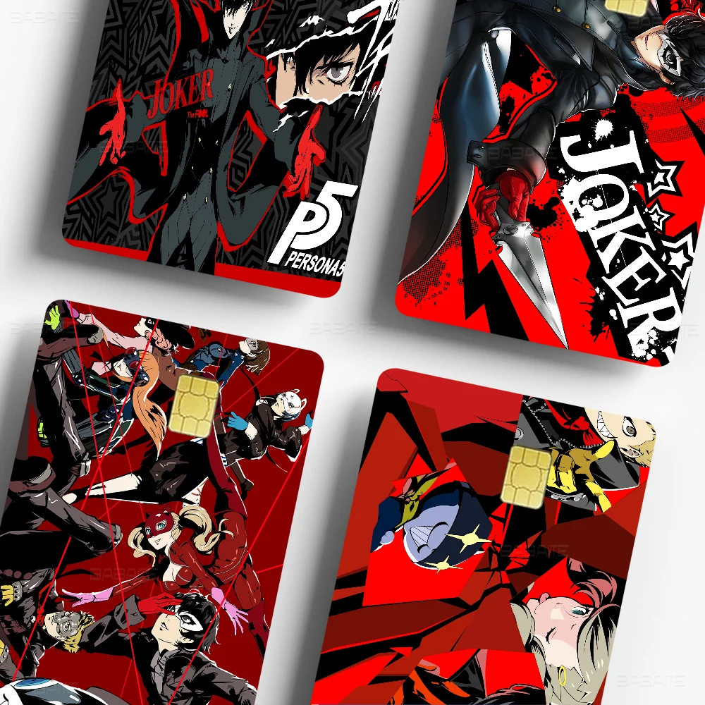 Persona 5 Classic Anime Credit Card Skin Stickers No Adhesive Residue Water Proof For VISA Credit Card Subway Access Card