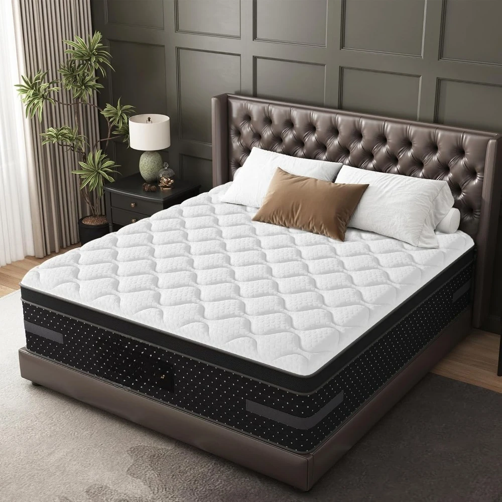 

Queen Mattress, 14 Inch Premium Hybrid Mattresses in a Box with Individual Pocket Spring for Motion-Isolation
