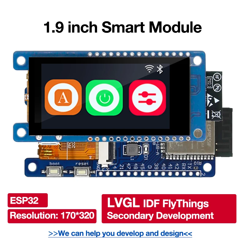 1.9inch 170*320 ESP32 Display Modules 170*320 IPS Capacitive Touch Screen Dual Core SDIO SPI UART Type-C