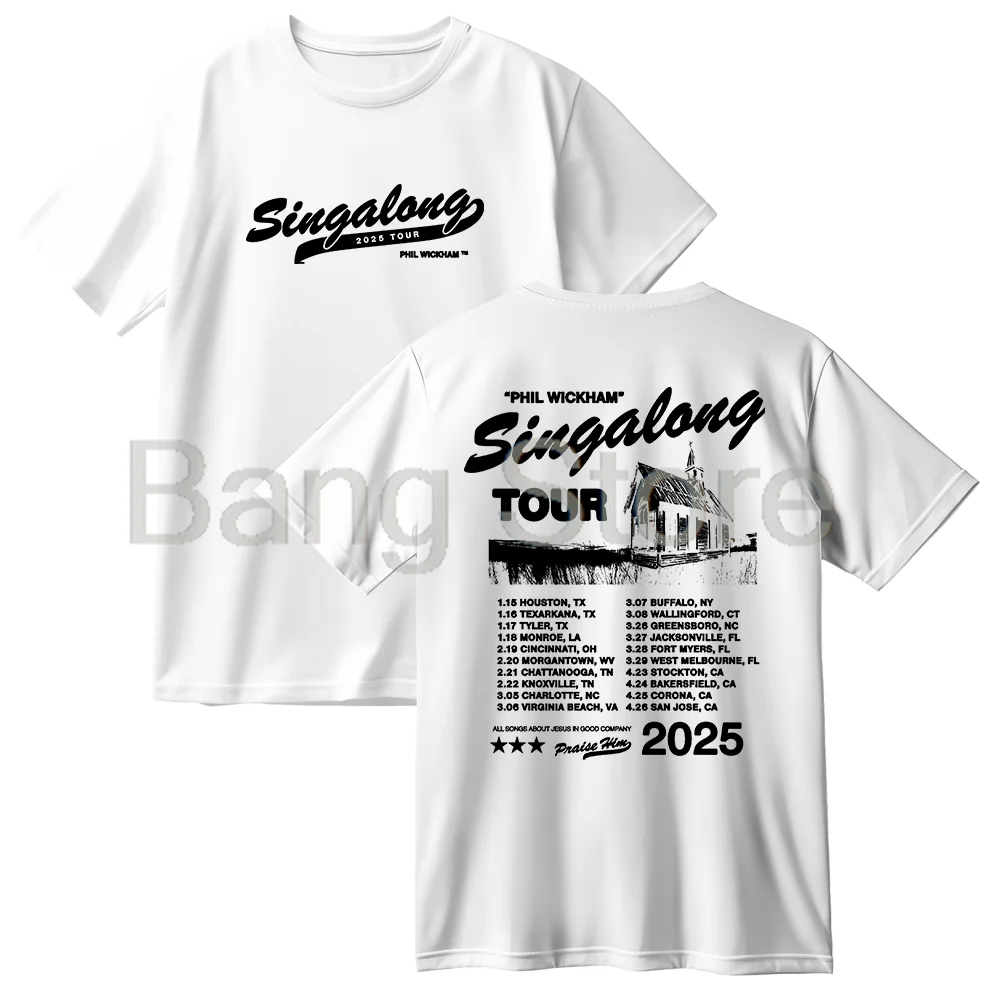 Phil Wickham Merch 2025 Singalong Tour Cotton T-shirt Women Men Crewneck Short Sleeve Tee